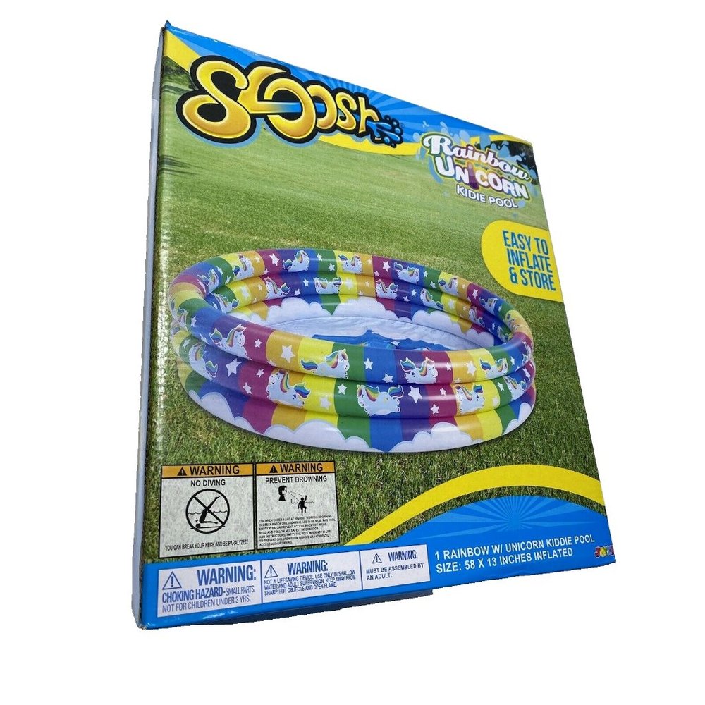 Rainbow unicorn kiddie blow up pool Brand New